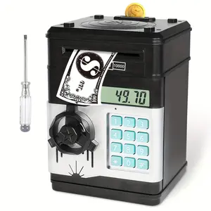 Mini ATM Smart Money Box with Screw Driver, Automatic Coin Bank, Money Saving Machine, Home Decor, Piggy Bank (battery Required, without Battery)