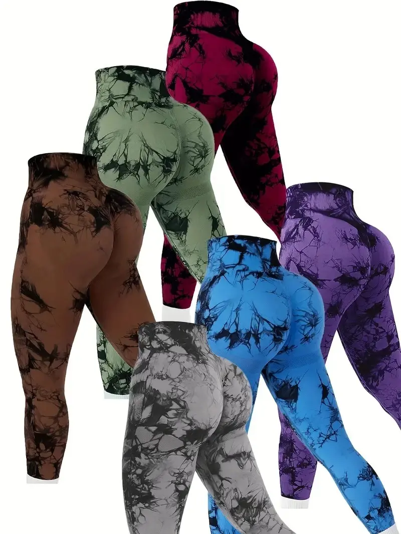 Women's High Waisted Athletic Fitness Leggings - Soft Opaque, Slim Tummy Control, Printed Fitness Tight, Athleisure Wear for Yoga, Running, Sporty Chic Workout Outfit Inspo (Various Colors)