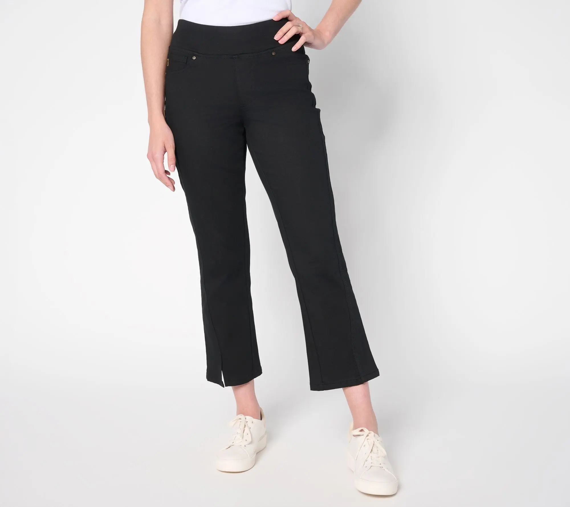 Belle by Kim Gravel Petite Tripleluxe Twill Seamed Kick Flare Crop