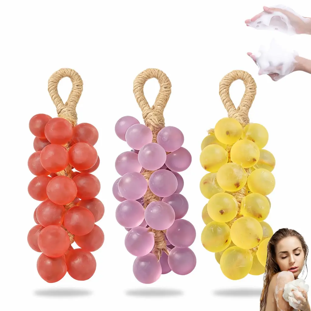 Grape Cluster-Shaped 2-in-1 Scented Soap & Closet Sachet with Hanging Loop, Long-Lasting Fragrance, Natural Moth Repellent, Unisex Freshener, Aroma Decor, Ideal Gift for Valentine’s Day or Mother’s Day, Perfume