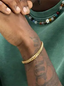 Men's Stainless Steel Electroplated Chain Bracelet, Simple Style, Hip Hop & Sports Design, Perfect for Parties, Daily Wear, Graduation Gift, Stackable Bracelet