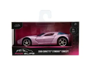 Jada 1:32 2009 Chevrolet Corvette Stingray Concept Pink Metallic Diecast Model Car