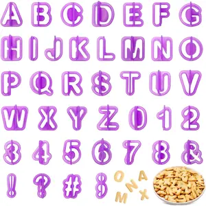 40 count Alphabet Cookie Cutters, Fondant Letter Cutters, Number Cookie Cutters, Alphabet Cake  Tool Set, Plastic Letter Cookie Cutters, Letter Cutters for Cake Decorating, Biscuit DIY Baking
