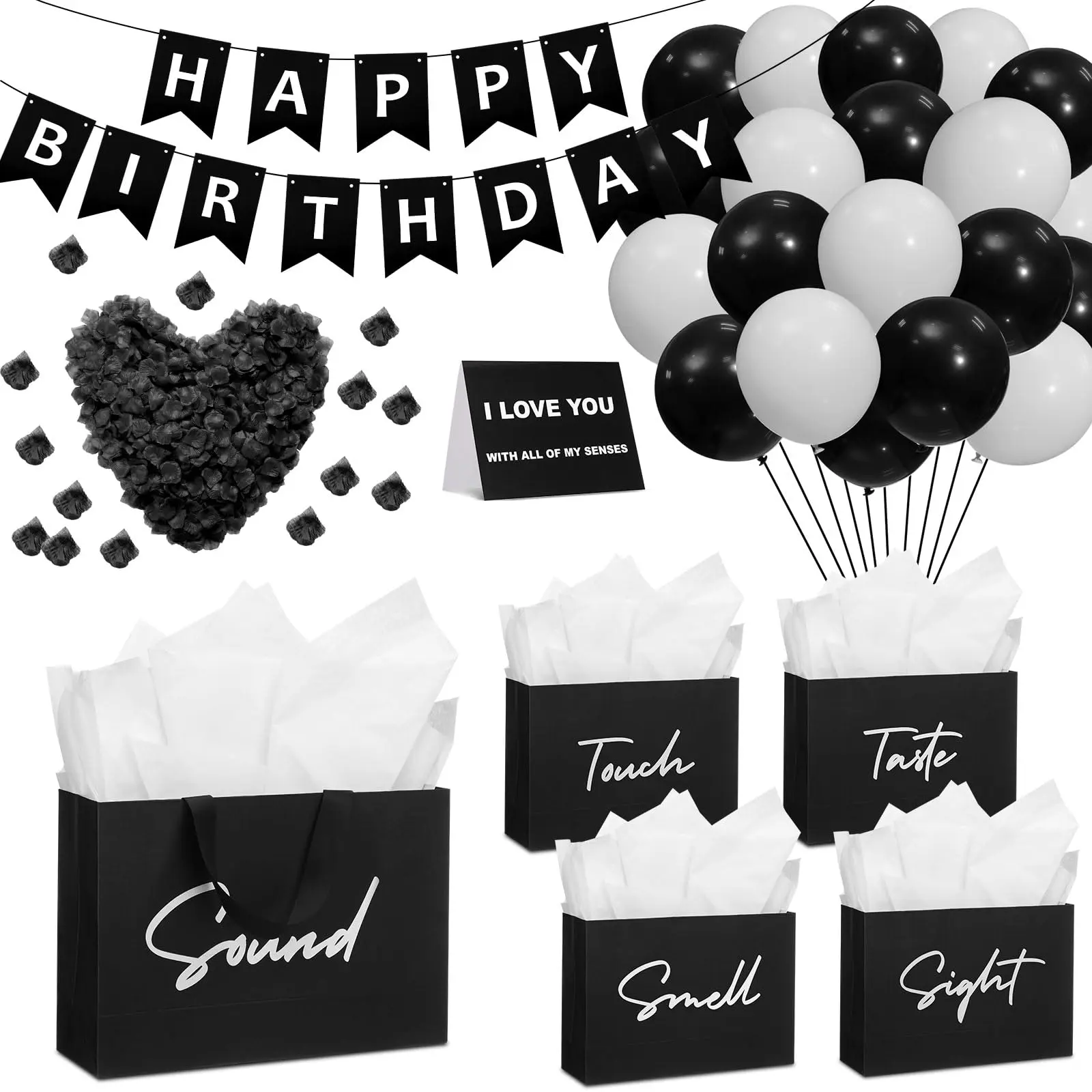 Birthday Decorations(Black White)