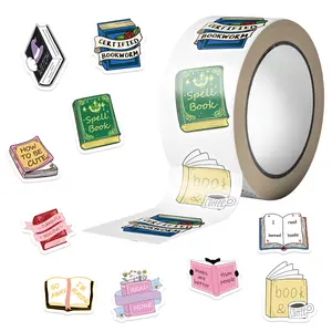 Love Reading Stickers (500Pcs), 10 Graphic Aesthetic Books Decal Rolls Self-Adhesive Seals for Kids Girls Boys for Birthday Party Supplies Decoration Gift for Water Bottle Laptop Scrapbook