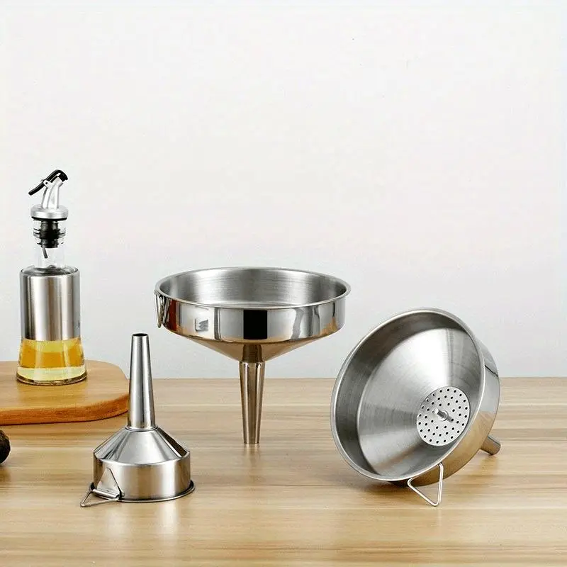 Stainless Steel Kitchen Funnel - Wide Mouth, Non-Magnetic, Thickened Design for Canning, Oil, Beer & Wine - Durable, Leak-Proof with Hanging Feature