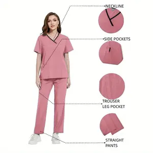 Men's Elastic Scrubs Pants and Thin Breathable Scrub Top - Ideal Spa Workwear