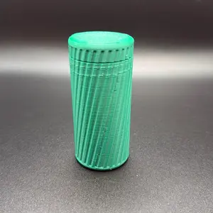 3D Printed by Me Modern Lightweight Round Plastic Green Storage Tubes, 1/2oz Silver Home Organizer Jars