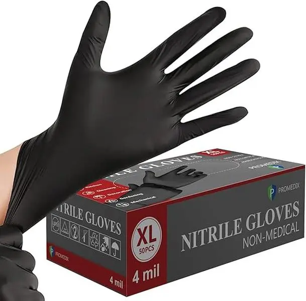 PROMEDIX P Nitrile Disposable Gloves,4mil-100 Count,Gloves Disposable Latex Free,Powder Free for Cooking,Household,Food safe