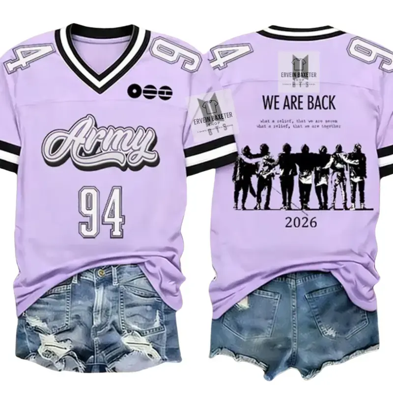 We Are Back 2026 World Tour Jersey, Korean Pop Inspired Silhouette Shirt, Concert Outfit, Music Fan Blokecore Jersey, Bestie Gift