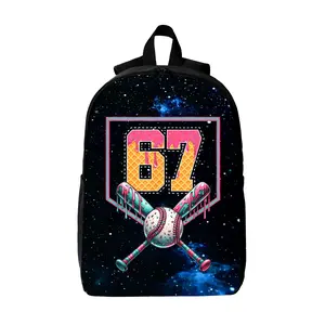 Funny 67 Number Six Seven Baseball Ice CreamBackpack for Women Men Student Back to School Travel Daypack Lightweight Casual Bags Schoolbag Back for Work Business Gym Student Hiking Sports Travel Gifts 17 In