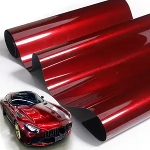 Premium PET High Glossy Liquid Metallic Dragon Blood Red Vinyl Wrap Film Car Wrapping Motorcycle DIY Sticker Decal Air Release Self Adhesive Car Stickers Car Decals