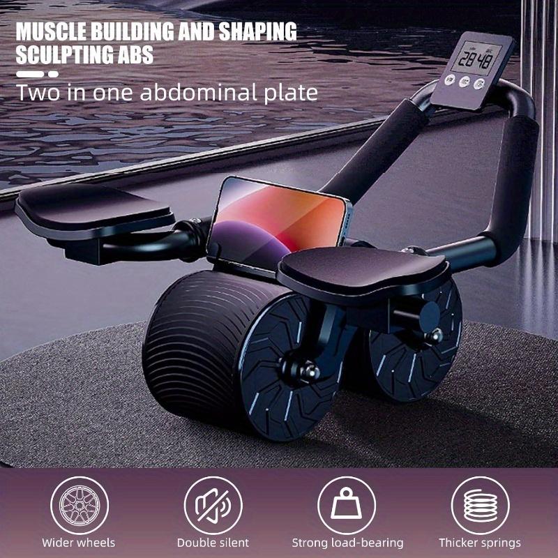 Ab Roller with Timer and Rebound Spring – Includes Knee Mat for Home Core Training