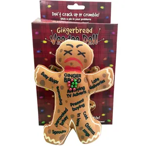 GINGERBREAD Voodoo Doll with Pins ~ Adult Gag Joke Office Toy Holiday Gift