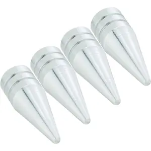 Aluminum Valve Stem Caps, Spike Air Cap Tyre Dust Cover Car Rim Stems Vehicle Accessories Fit Most Trucks Motorcycles Bikes (4PCS Silver)