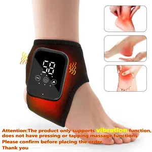 1PCS Ankle Support Device Adjustable with 3 Heat Settings 48-58°c, 3 Massage Levels, 15-Minute Timer, Touch Screen Operation, Universal Adhesive Type