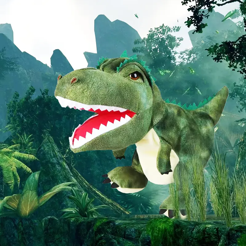 DDEMSMOE Unisex Artificial Colorful Plush Dinosaur Hand Puppets - Stuffed Toys with Open Movable Mouth, Creative Role Play Toys for 3-6 Years, 8-10 Years, Ideal Birthday Gifts