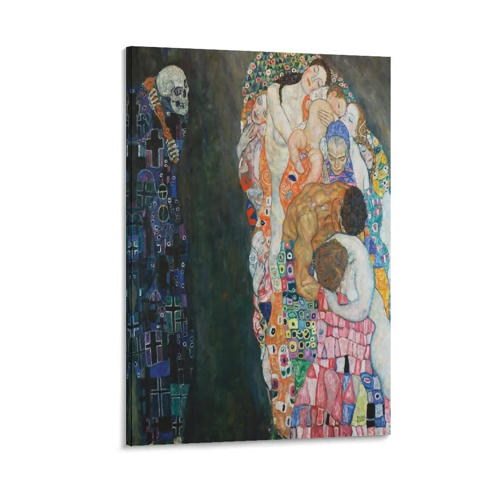 Gustav Klimt Paintings-Death And Life Poster -Symbolism Painting Prints And Posters Canvas Poster Bedroom Decor Sports Landscape Office Room Decor Gift Frames Ornaments Wall Artistic Photo Decoration Frame-Style