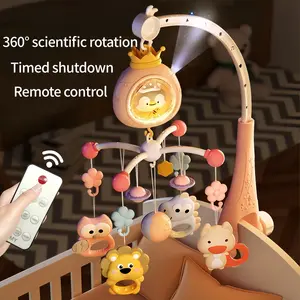 Baby Crib Mobile Projection Music Toy, Musical Light Up, Penguin Animal Shape, Rotating Baby Bed Bell, Abs Material, Soothing Lullabies, Ideal Newborn Gift