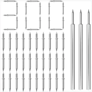 300-Pack Double Headed Skirting Nails with 3 Sleeve Tool - Invisible Double-Headed Nails Screws for Seamless Wood & MDF Baseboard Installation (Traceless Trim Nails)