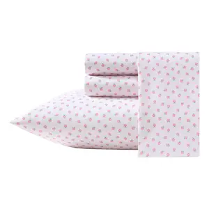 Laura Ashley Sweet Lady Bugs Pink-Green Twin Sheet Set Laura Ashley Sweet Lady Bugs Pink-Green Twin Sheet Set