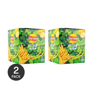 Lay's Taiwan Crispy Potato Strips - Cilantro Flavor, 4 Packs of 72g - Authentic Taiwanese Snack