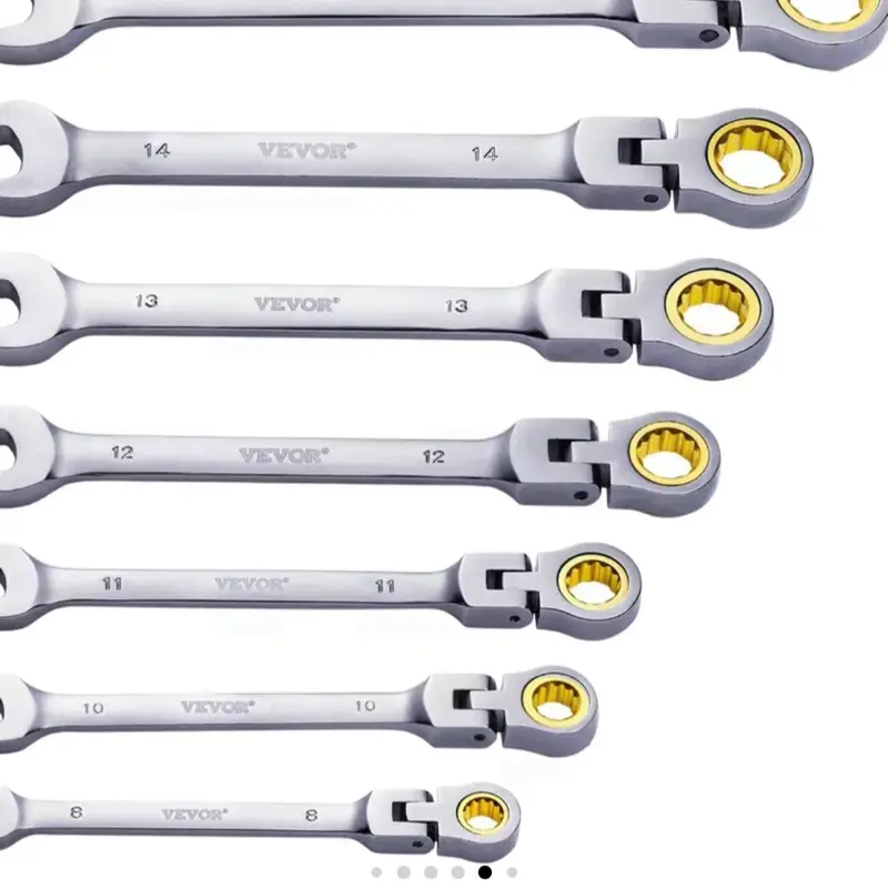 Vevor 8 Piece Flexhead Ratchet Set Includes Sizes 6 8 10 11 12 13 14 with Yellow Cushion Grip Tools