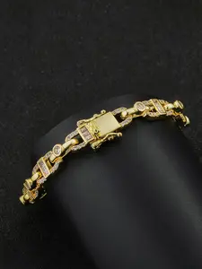 7mm Hip Hop Chain Bracelet, Rhinestone Decorated Bracelet, Fashion Jewelry for Party, Daily Clothing Decor, Trendy All-match & Exquisite Jewelry for Birthday Gift, High Quality Bracelet