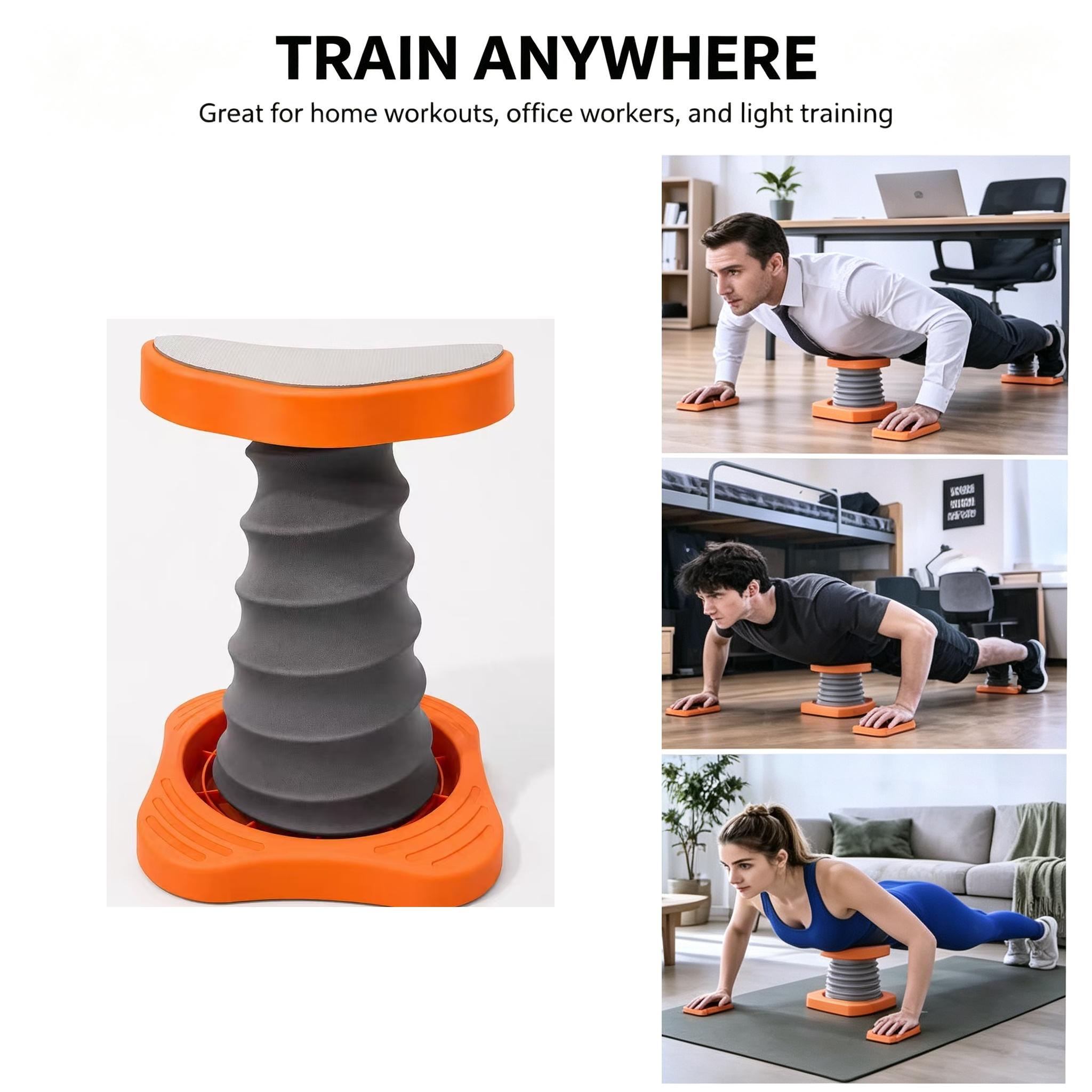 Spring-Loaded Push-Up Assist Trainer Stand, Beginner-Friendly Unisex Home Gym Chest Workout Equipment with Core Support, Great Gift Idea