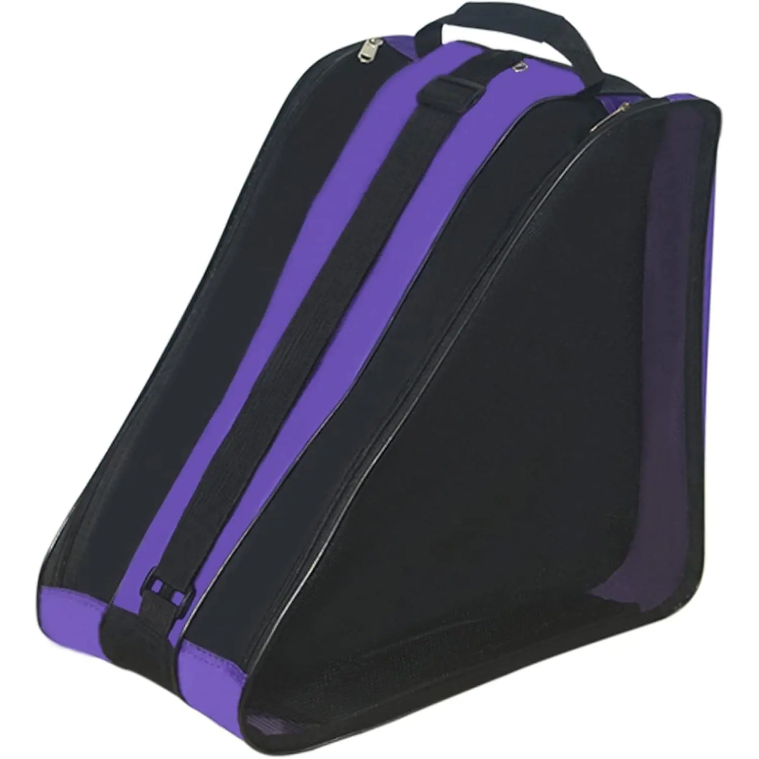 Nylon Roller Skate Bag with 3 Compartments - Unisex Shoulder Bag for Ice, Quad & Inline Skates, Large Capacity Carrier for Adults & Youth, Nylon Shoulder Bag