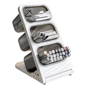 [Desk Organizer Pen Holder] Large Capacity Desk Organizer - Wall Mounted Pen Holder for Markers and Pens | Polished Plastic, Ideal for Students and Office Use