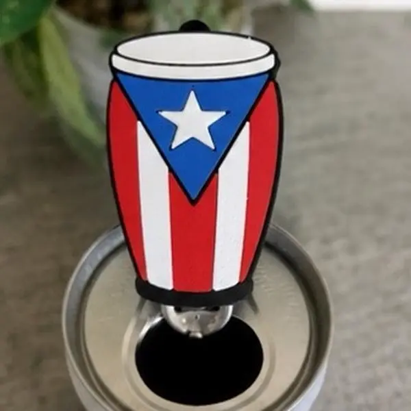 Puerto Rico Conga Pop Can Opener/ Soda Tab Opener Keychain