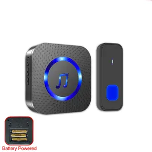 Wireless Music Doorbell Waterproof, Battery Powered No Plug Needed, 1000ft Range, 55 Ringtones & Volume Levels, Easy Install