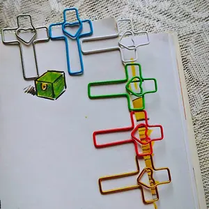 25pcs Cross Heart Paperclips, Bible Journaling Supplies, Cute Christian Bookmarks, Religious Gift & Stationery, Aerosols No, Flammable Liquid No, Ca Prop 65 Ca No