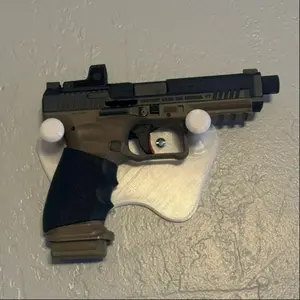 Handgun Wall Mount Display Stand, Internal Size 111mm, External Column Size 137mm, Ideal Gift for Military Enthusiasts