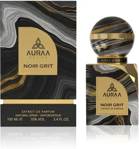Auraa Desire Noir Grit Extrait de Parfum, 100ml Unisex Natural Spray Bottle, 70% Vol Oriental Scent with Long-Lasting Jasmine Notes for Fragrance Needs