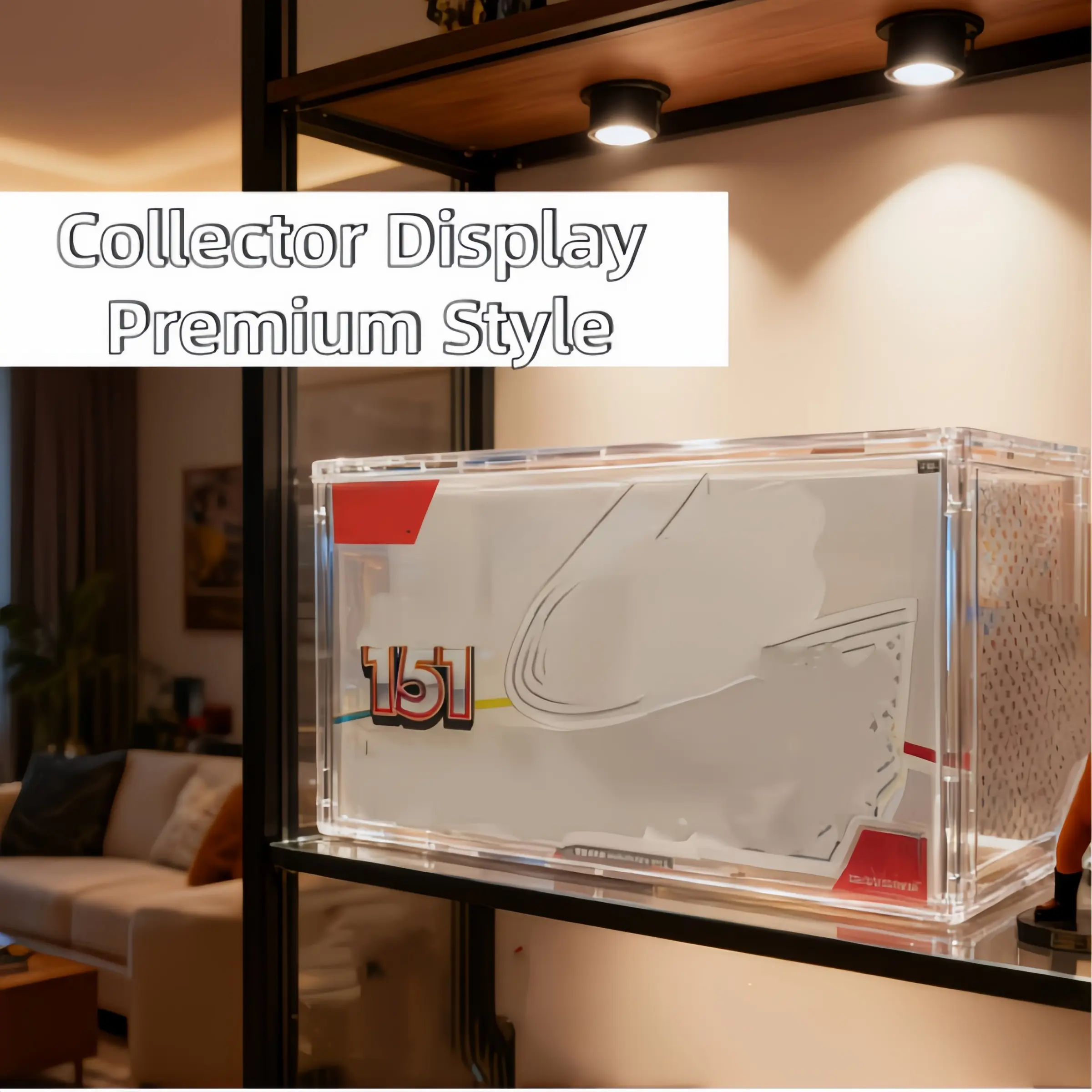 Magnetic Acrylic Clear Storage Display Box Size 37.8x9.4x22.3cm, Ideal for Us Series 151 Upc Box Protection and Tcg Collection Showcase, Durable Storage Organizer, Acrylic Storage Containers, Organizer Storage Solution, Home Storage Supplies