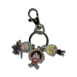 One Piece - Monkey D. Luffy, Roronoa Zoro & Vinsmoke Sanji Metal Keychain