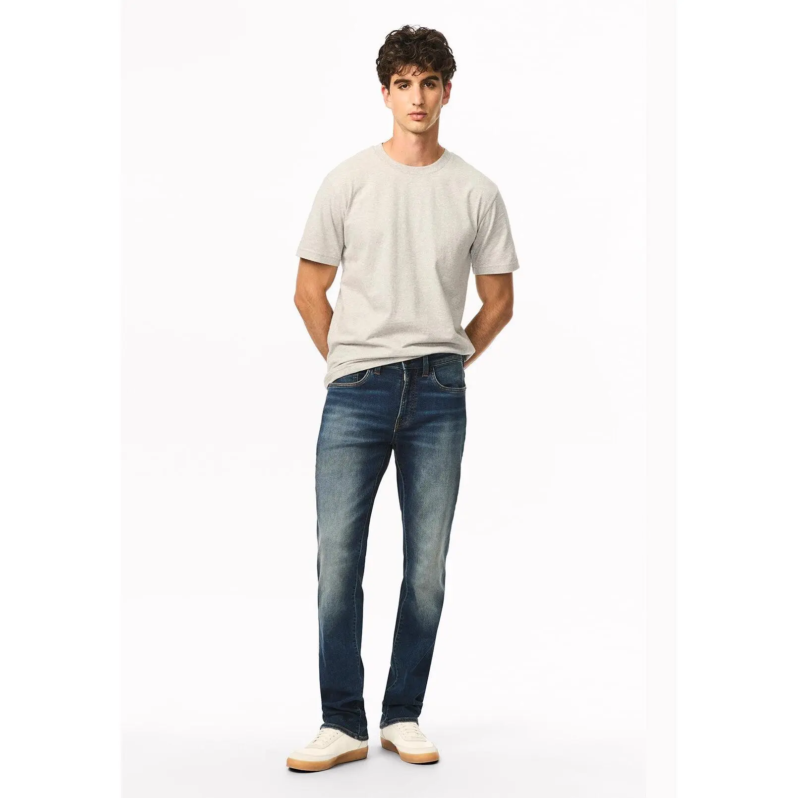 Six Men's Straight Freedom Flex Jeans, Dirty and Sanded - BM22946
