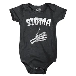 Sigma Baby Bodysuit Funny Sarcastic Halloween Graphic Novelty Jumper For Infants Funny Baby Onesies Halloween Clothes for Baby Novelty Onesie Black -