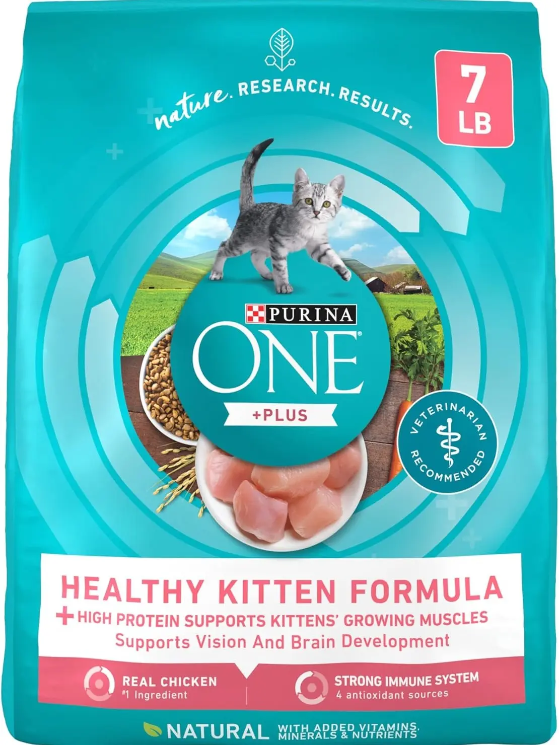ONE High Protein, Natural Dry Kitten Food, +Plus Healthy Kitten Formula - 7 lb. Bag
