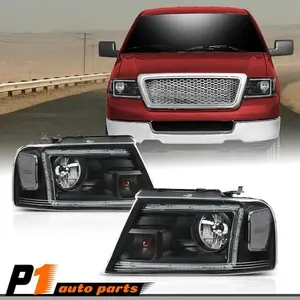 Black Housing Halogen Headlights Fit For 04-08 Ford F150 06-08 Lincoln Mark Lt