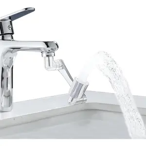 1080° Swivel Faucet Extender, 2 Sprayer Modes, Universal 360° Swivel Multifunctional Aerator, Sink Water Faucet Extension Filter, Kitchen Bathroom, Robotic Arm in Brass.
