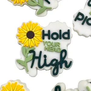 Hold Your Head High PVC Focal Beads - Inspirational Sunflower Beading & Crafting DIY Beaded Supplies