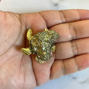 Pyrite Golden Turtle Sculpture