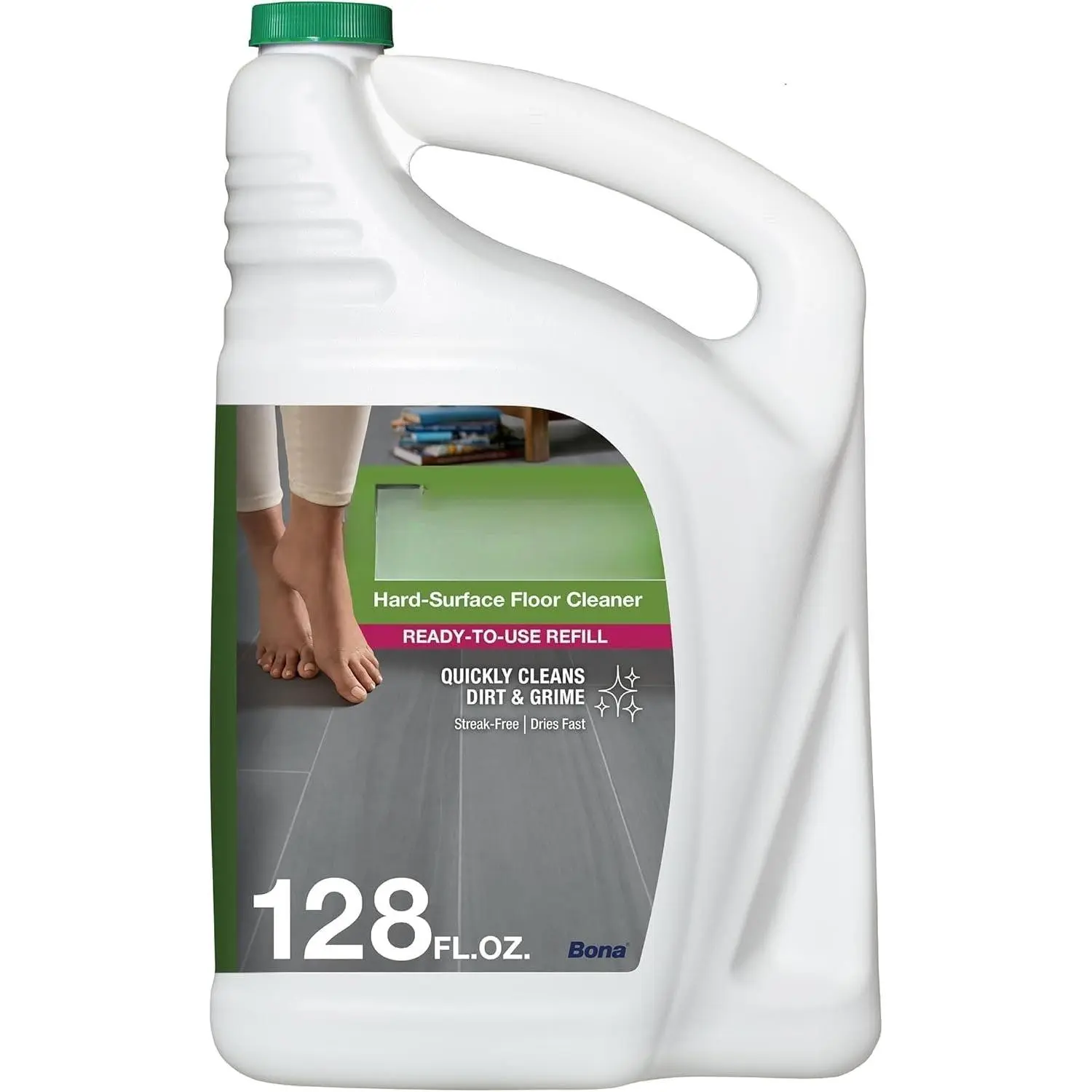 Multi-Surface Floor Cleaner Refill - 128 fl oz - Unscented - Refill for Bona Spray Mops and Spray Bottles - Residue-Free Floor Cleaning Solution for Stone, Tile, Laminate, and Vinyl Floors