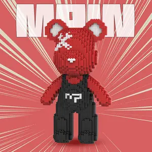 Building Block Toy Set, 32cm High Bear Puzzle, Creative Assembly Fun, Unisex Gift for Kids & Adults, Home Decor Decoration, Building Block Sets, Creative Building Blocks