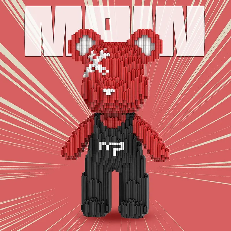Building Block Toy Set, Building Block Sets, Bear Building Blocks, 32cm High Bear Puzzle, Creative Assembly Fun, Unisex Gift for Kids & Adults, Home Decor Decoration