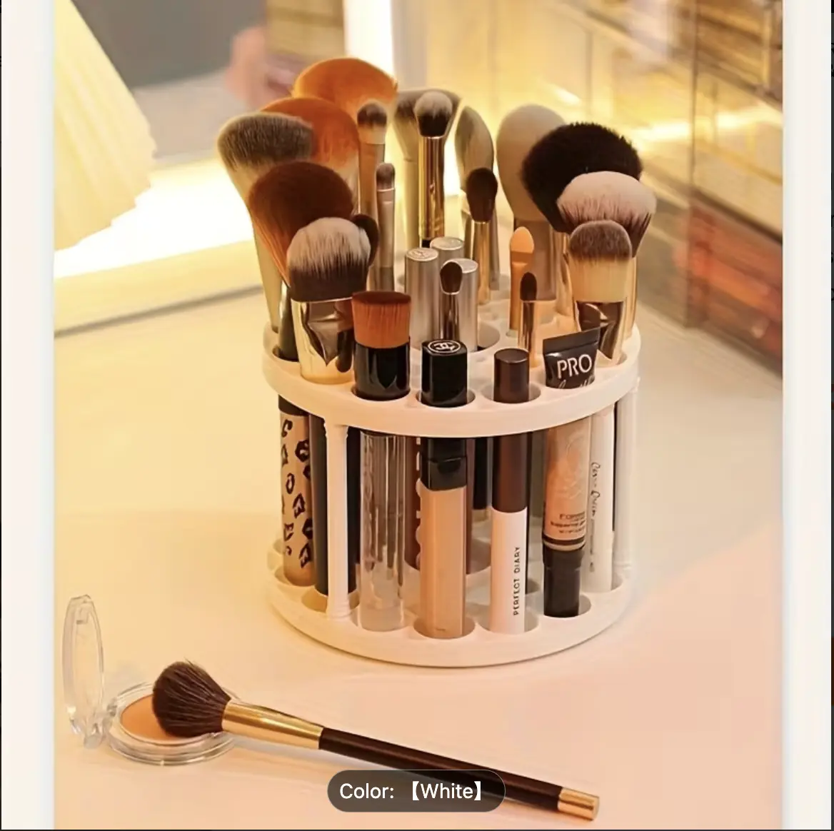 Large Capacity Desktop Storage Box - Made of Thickened Plastic Material, This Tabletop Storage Rack Features 45 Compartments for Makeup Brushes, As Well As Storage Boxes for Lipsticks And Additions. It Is Suitable for Vanities, Bathrooms