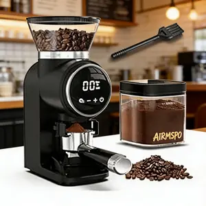Conical Burr Coffee Grinder with 30 Grind Settings, Touchscreen Electric Coffee Grinder for Home, 2-12 Cups